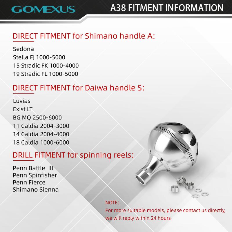Gomexus Aluminum Reel Power Knob 35 38 41mm A38