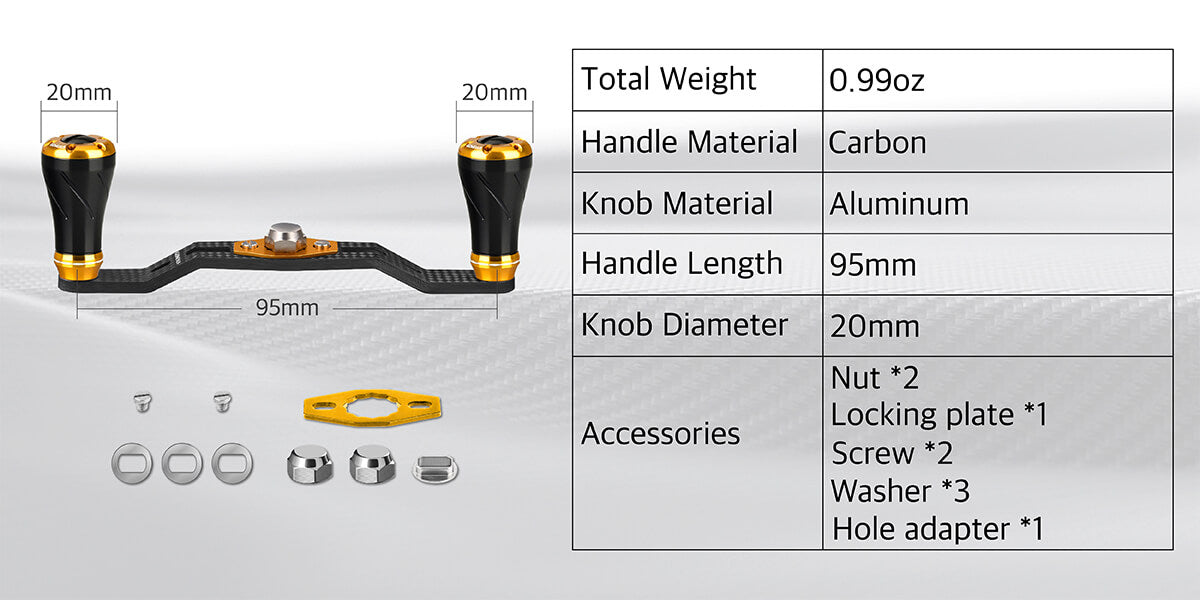 Gomexus carbon handle with aluminum knobs