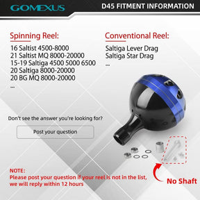 Gomexus Aluminum Reel Power Knob 47mm D47