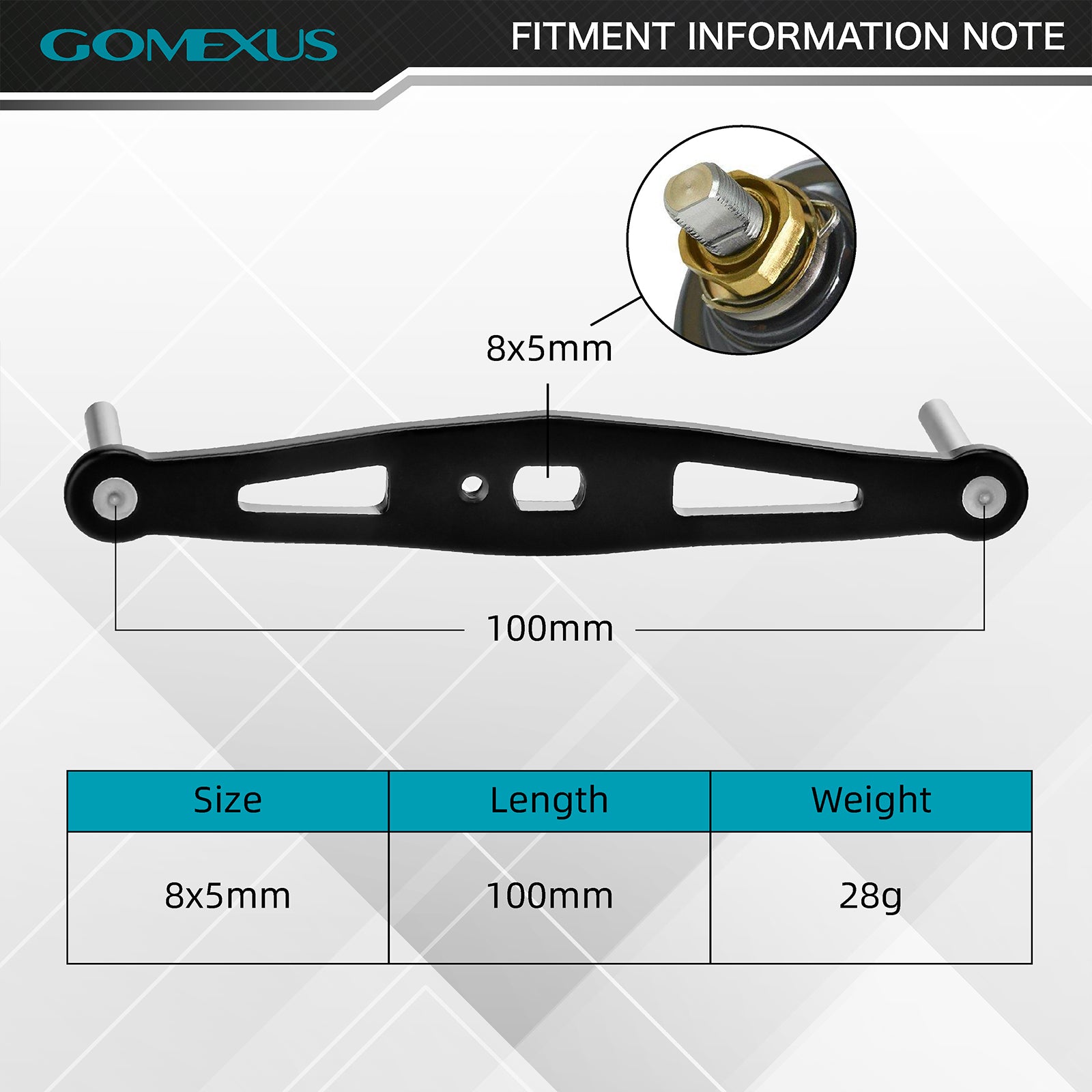 Gomexus Aluminum Handle for Baitcasting Reel with TPE Knob For Abu Max Pro